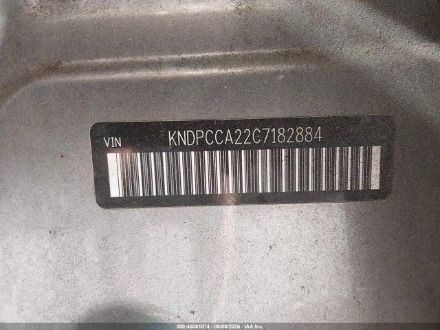 46061874 :رقم المزاد ، KNDPCCA22C7182884 vin ، 2012 Kia Sportage Ex مزاد بيع