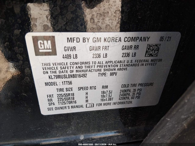 Chevrolet Trailblazer Awd Rs 2022 KL79MUSL0NB016492 Image 9