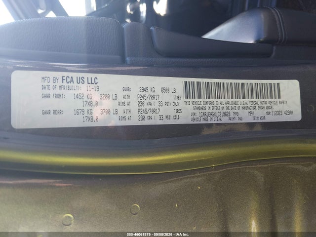 2020 Jeep Grand Cherokee Laredo E 4x2 მანქანა იყიდება აუქციონზე, vin: 1C4RJEAGXLC219628, აუქციონის ნომერი: 46061979