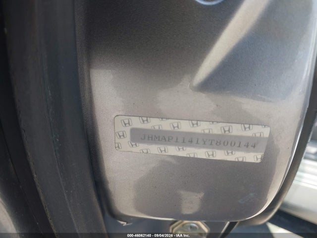 46062140 :رقم المزاد ، JHMAP1141YT800144 vin ، 2000 Honda S2000 مزاد بيع