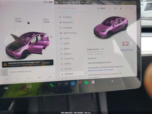 Aukcja sprzedaży 2022 Tesla Model Y Long Range Dual Motor All-wheel Drive, vin: 7SAYGDEE6NF328352, numer aukcji: 46062224