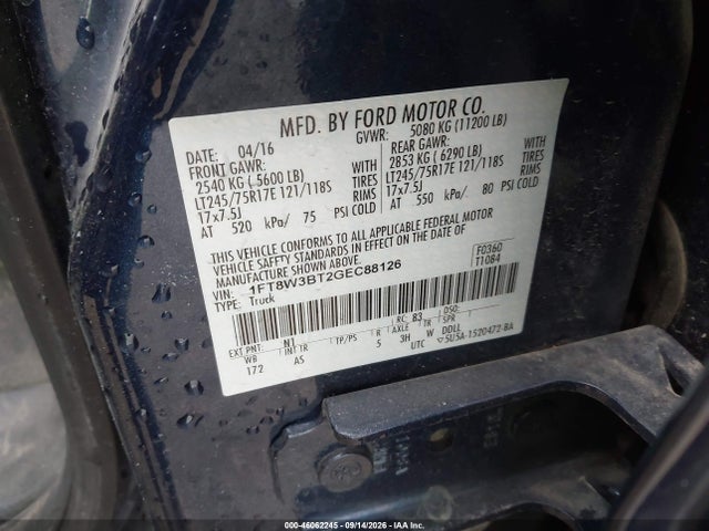 Продаж на аукціоні авто 2016 Ford F-350 Xl, vin: 1FT8W3BT2GEC88126, номер лоту: 46062245