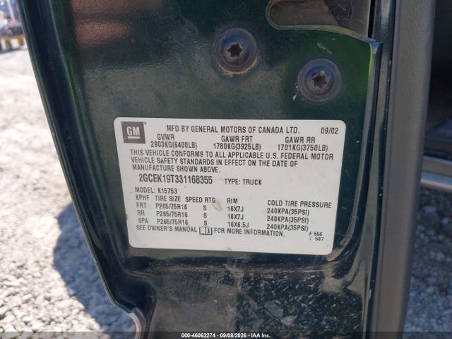 Продажа на аукционе авто 2003 Chevrolet Silverado 1500 Ls, vin: 2GCEK19T331168355, номер лота: 46062274