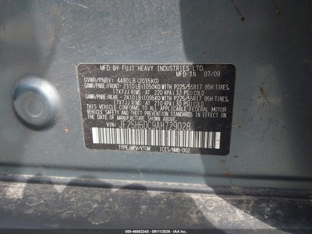 Aukcja sprzedaży 2010 Subaru Forester 2.5x Limited, vin: JF2SH6DC9AH729028, numer aukcji: 46062345