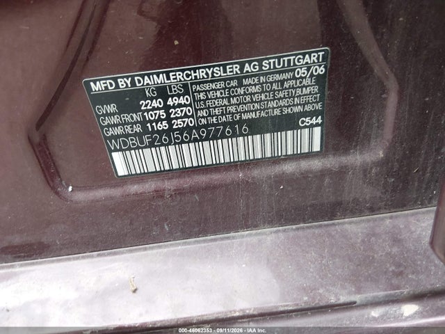 Продаж на аукціоні авто 2006 Mercedes-benz E 320 Cdi, vin: WDBUF26J56A977616, номер лоту: 46062353