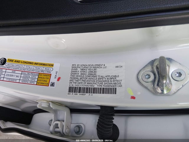 Aukcja sprzedaży 2024 Honda Accord Ex, vin: 1HGCY1F31RA075652, numer aukcji: 46062383