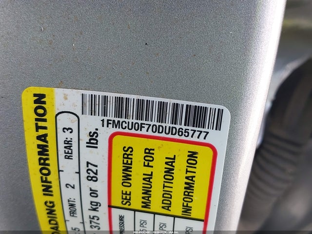 Aukcja sprzedaży 2013 Ford Escape S, vin: 1FMCU0F70DUD65777, numer aukcji: 46062491