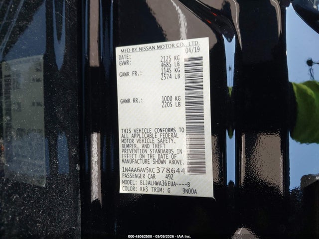 Nissan Maxima 3.5 Platinum 2019 1N4AA6AV5KC378644 Image 9