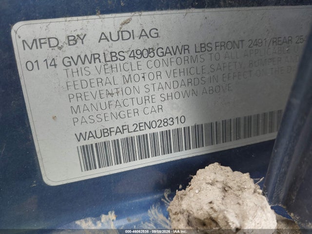Aukcja sprzedaży 2014 Audi A4 2.0t Premium, vin: WAUBFAFL2EN028310, numer aukcji: 46062538