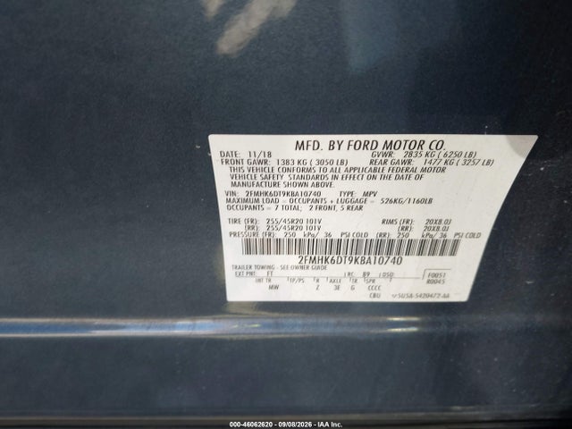 Ford Flex Limited 2019 2FMHK6DT9KBA10740 Image 9