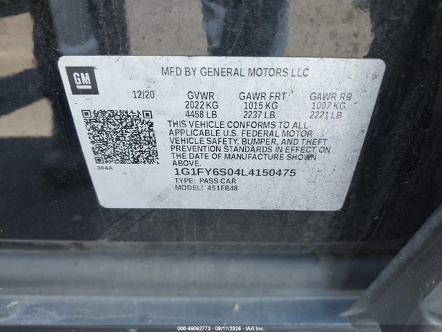 1G1FY6S04L4150475 Chevrolet Bolt Ev Fwd Lt