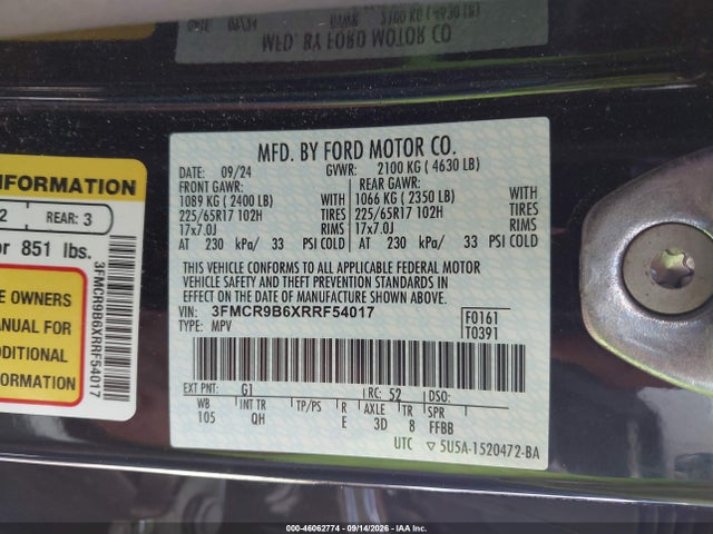 3FMCR9B6XRRF54017 Ford Bronco Sport Big Bend
