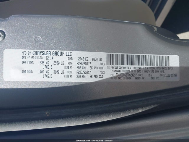 Dodge Grand Caravan Sxt 2015 2C4RDGCG9FR624097 Image 9