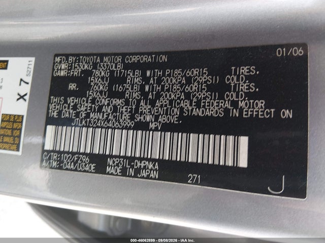 Aukcja sprzedaży 2006 Scion Xb, vin: JTLKT324X64063999, numer aukcji: 46062899