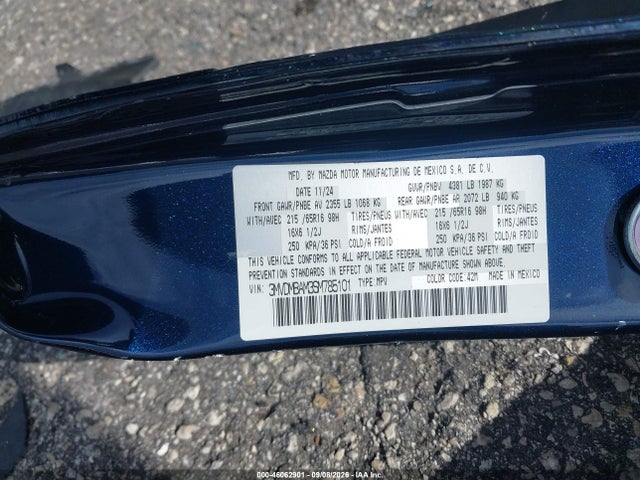 46062901 :رقم المزاد ، 3MVDMBAM3SM785101 vin ، 2025 Mazda Cx-30 2.5 S مزاد بيع