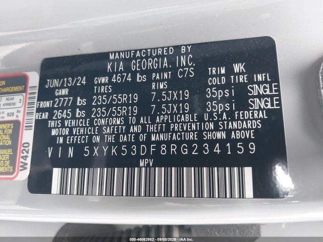 5XYK53DF8RG234159 KIA Sportage Sx-prestige