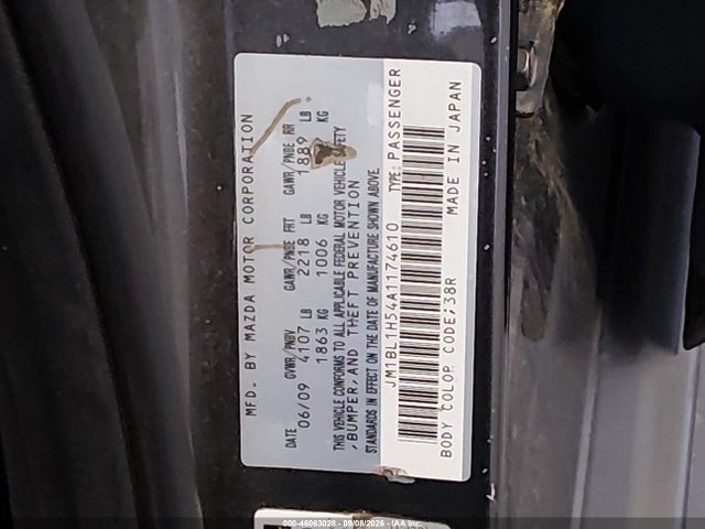 46063028 :رقم المزاد ، JM1BL1H54A1174610 vin ، 2010 Mazda Mazda3 S Sport مزاد بيع