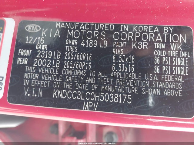 Продаж на аукціоні авто 2017 Kia Niro Ex, vin: KNDCC3LC0H5038175, номер лоту: 46063189