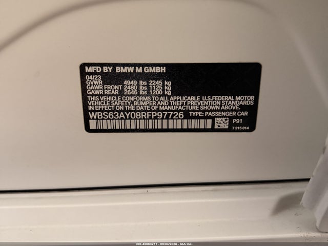 WBS63AY08RFP97726 BMW M3 Cs