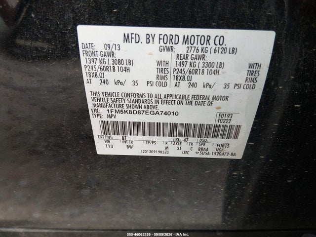 Продаж на аукціоні авто 2014 Ford Explorer Xlt, vin: 1FM5K8D87EGA74010, номер лоту: 46063259