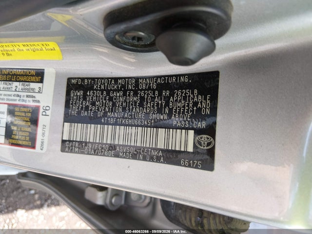 Aukcja sprzedaży 2017 Toyota Camry Le, vin: 4T1BF1FK6HU663451, numer aukcji: 46063266