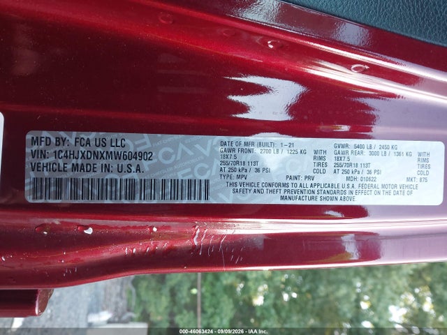 Продажа на аукционе авто 2021 Jeep Wrangler Unlimited Sport Altitude 4x4, vin: 1C4HJXDNXMW604902, номер лота: 46063424