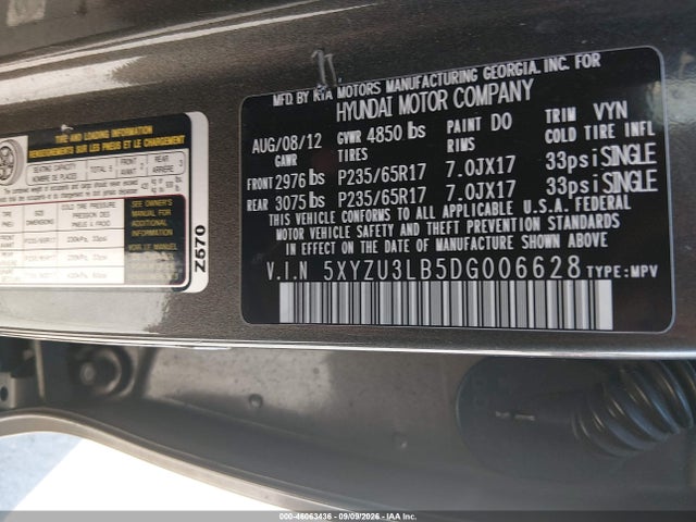 Продажа на аукционе авто 2013 Hyundai Santa Fe Sport, vin: 5XYZU3LB5DG006628, номер лота: 46063436
