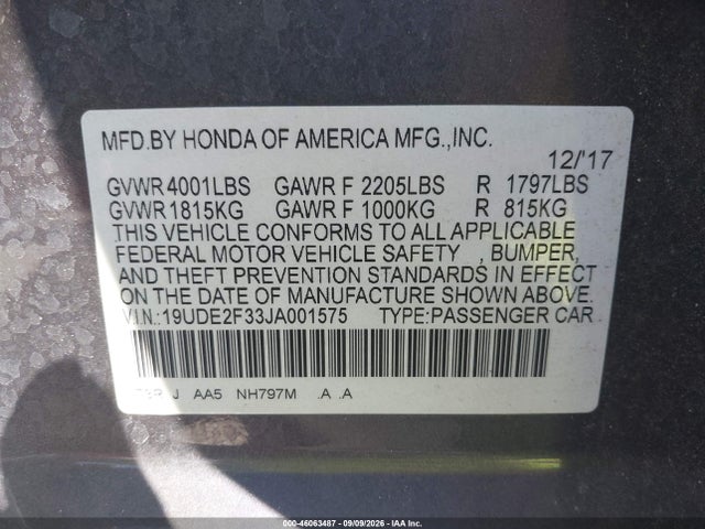 Продажа на аукционе авто 2018 Acura Ilx Acurawatch Plus Package, vin: 19UDE2F33JA001575, номер лота: 46063487