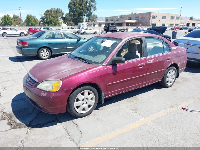 46063612 :رقم المزاد ، 1HGES15542L076396 vin ، 2002 Honda Civic Lx مزاد بيع