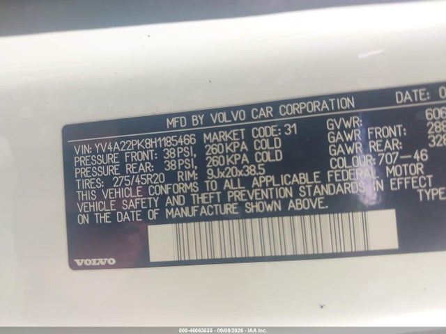 Auction sale of the 2017 Volvo Xc90 T6 Momentum, vin: YV4A22PK8H1185466, lot number: 46063635