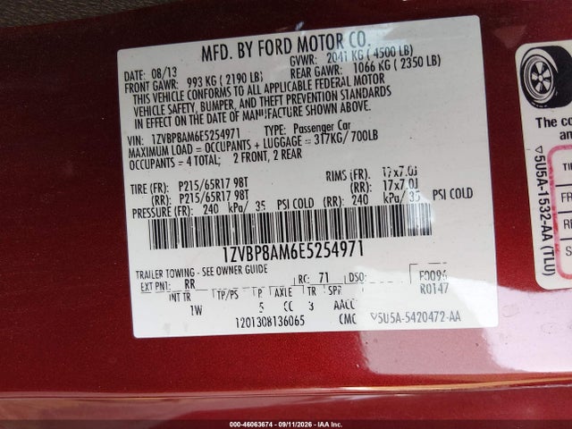 Ford Mustang V6 2014 1ZVBP8AM6E5254971 Image 9