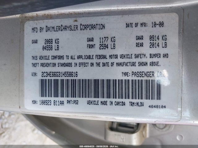 Продаж на аукціоні авто 2001 Chrysler 300m, vin: 2C3HE66G31H558616, номер лоту: 46064025