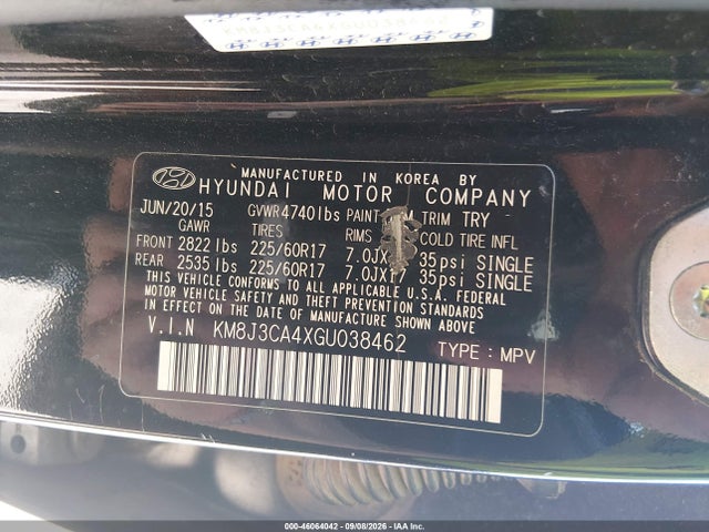 Hyundai TUCSON SE 2016 KM8J3CA4XGU038462 Image 9