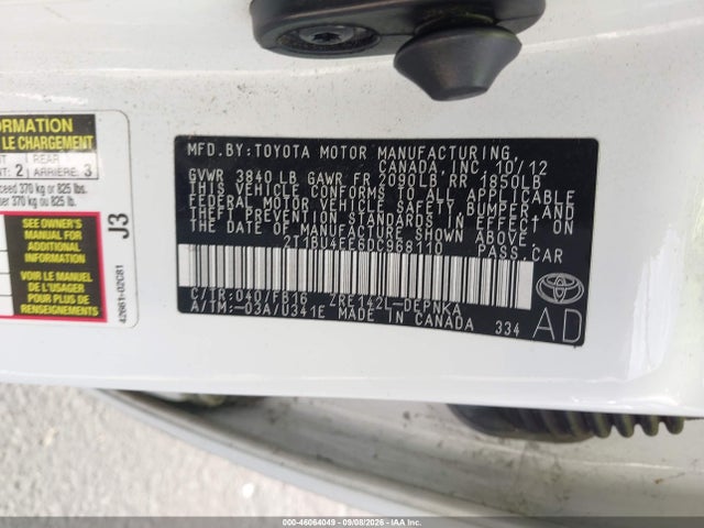 Продажа на аукционе авто 2013 Toyota Corolla Le, vin: 2T1BU4EE6DC968110, номер лота: 46064049