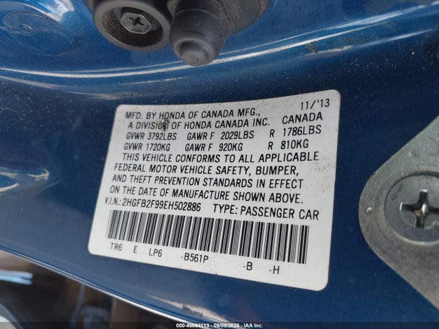 2HGFB2F99EH502886 Honda Civic Ex-l