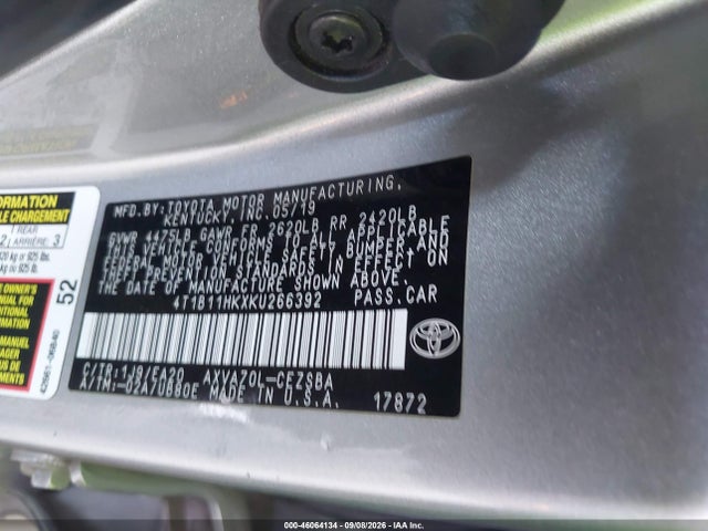 4T1B11HKXKU266392 Toyota CAMRY SE
