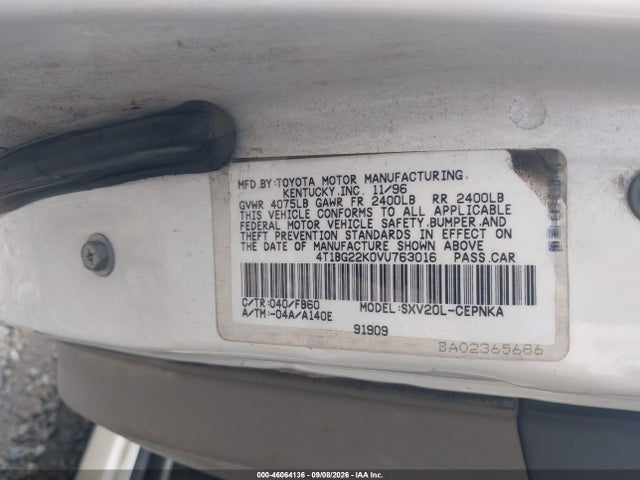 Aukcja sprzedaży 1997 Toyota Camry Le, vin: 4T1BG22K0VU763016, numer aukcji: 46064136