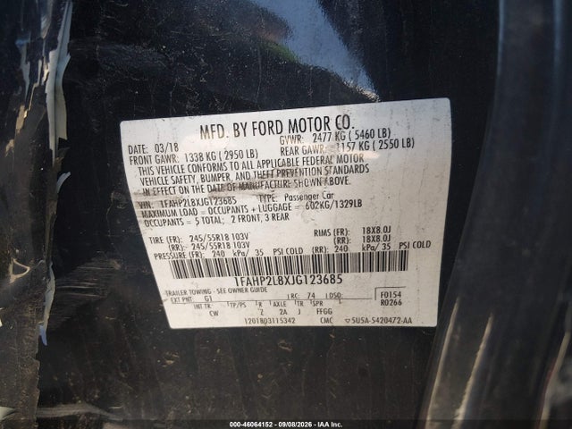1FAHP2L8XJG123685 Ford Police Interceptor