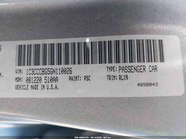 Aukcja sprzedaży 2016 Chrysler 200 S, vin: 1C3CCCBG5GN110026, numer aukcji: 46064155