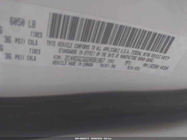 Продаж на аукціоні авто 2013 Dodge Grand Caravan Sxt, vin: 2C4RDGCG6DR581867, номер лоту: 46064372