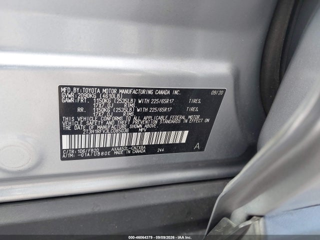 2020 Toyota Rav4 Le მანქანა იყიდება აუქციონზე, vin: 2T3H1RFV3LC085036, აუქციონის ნომერი: 46064379