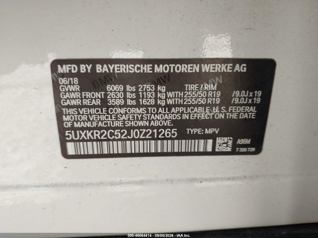 Продажа на аукционе авто 2018 Bmw X5 Sdrive35i, vin: 5UXKR2C52J0Z21265, номер лота: 46064414
