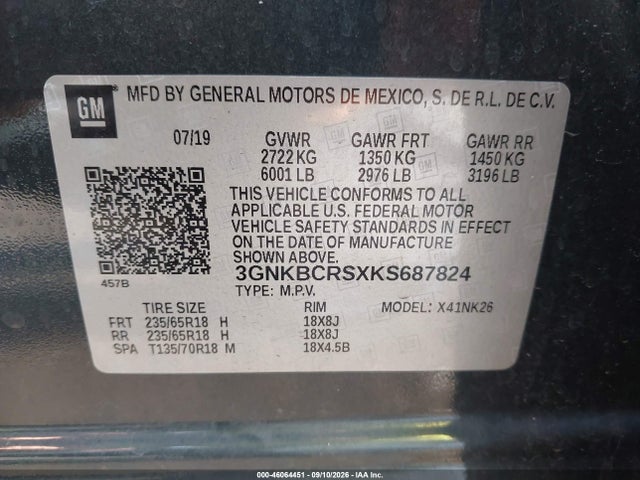 Chevrolet Blazer 2019 3GNKBCRSXKS687824 Image 9