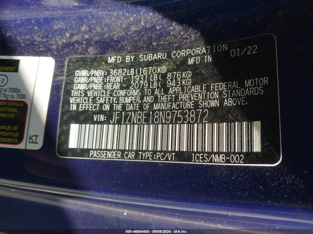 Продажа на аукционе авто 2022 Toyota Gr86 Premium, vin: JF1ZNBE18N9753872, номер лота: 46064480