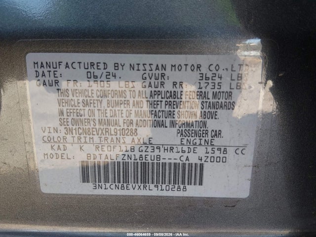 Nissan Versa 1.6 Sv 2024 3N1CN8EVXRL910288 Image 9