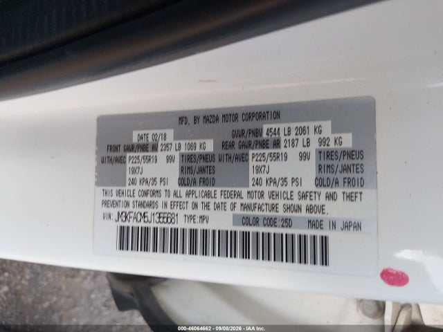 46064662 :رقم المزاد ، JM3KFACM5J1355681 vin ، 2018 Mazda Cx-5 Touring مزاد بيع