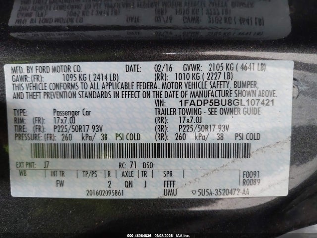 Ford C-max Hybrid Sel 2016 1FADP5BU8GL107421 Image 9