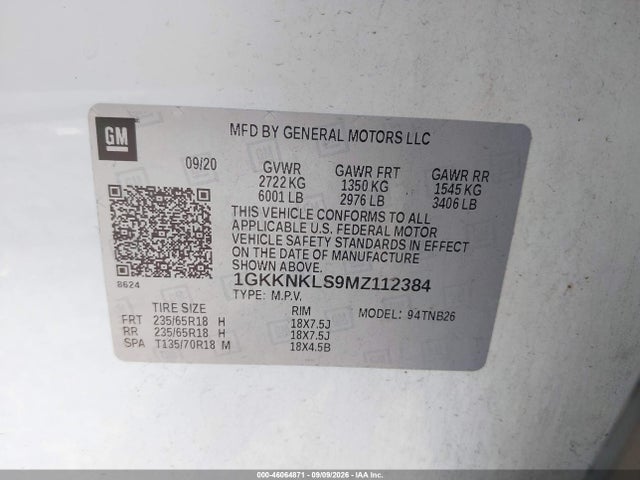 Продаж на аукціоні авто 2021 Gmc Acadia Fwd Sle, vin: 1GKKNKLS9MZ112384, номер лоту: 46064871