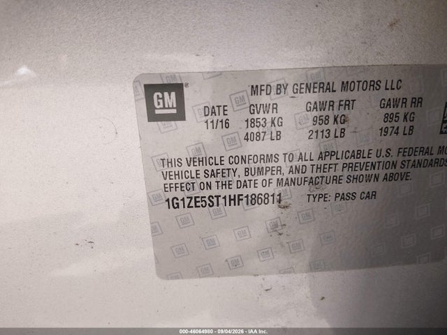 Chevrolet MALIBU 1LT 2017 1G1ZE5ST1HF186811 Image 9