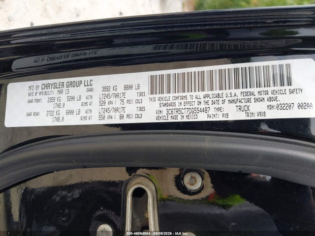 Продаж на аукціоні авто 2013 Ram 2500 Tradesman, vin: 3C6TR5CT7DG554487, номер лоту: 46064984